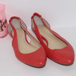 Calvin Klein Flats Size 8 Red/Orange w/white dots